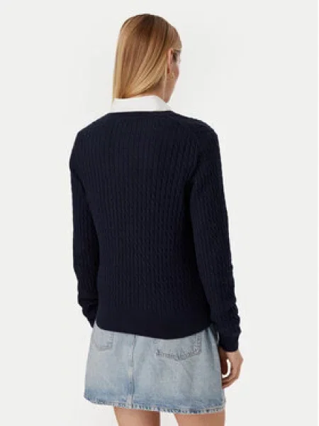 TOMMY HILFIGER Pulover Cable mornarsko plava / tamno plava / crvena bijela