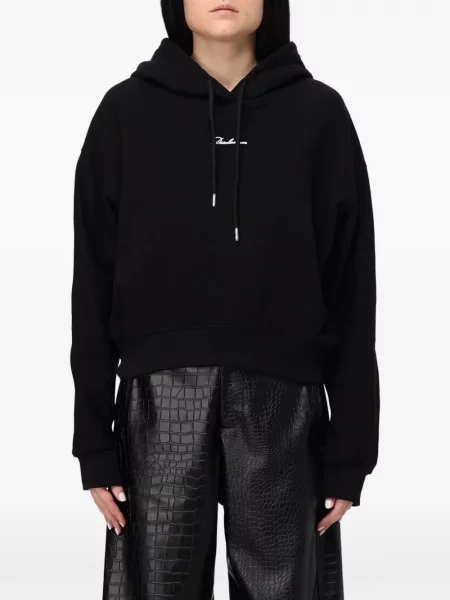 Hoodie Disclaimer με σχέδιο με κορδόνι μαύρο