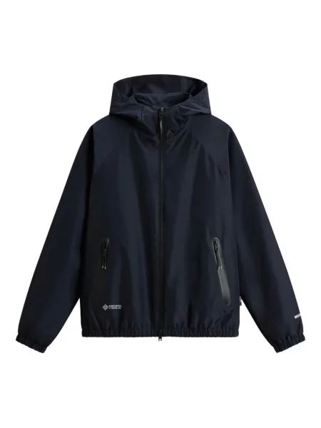 Geacă de vânt Woolrich cu glugă albastru