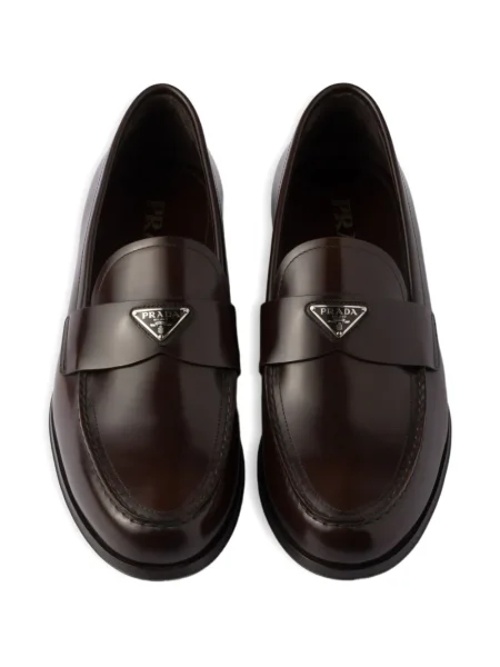 Pantofi loafer Prada din piele maro