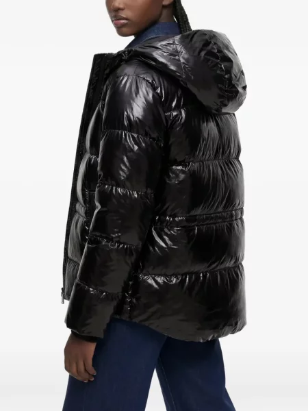 Дънково яке Karl Lagerfeld Jeans с качулка черно