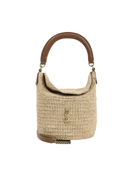 Mała mały torebka skórzana Saint Laurent brązowa