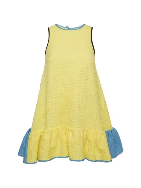 Rochie midi Victoria Beckham cu volane galben