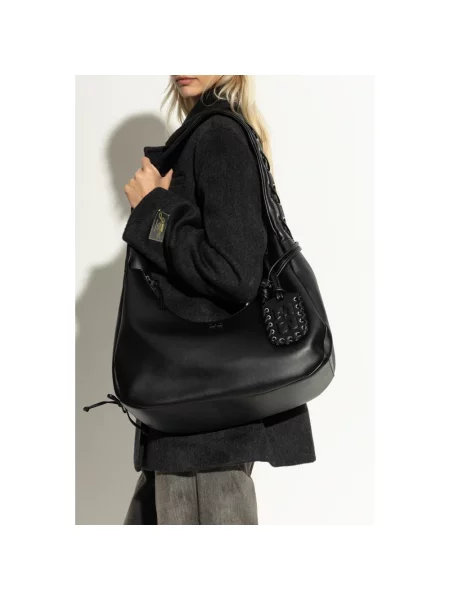 GANNI torebka Hobo Medium Laces czarny
