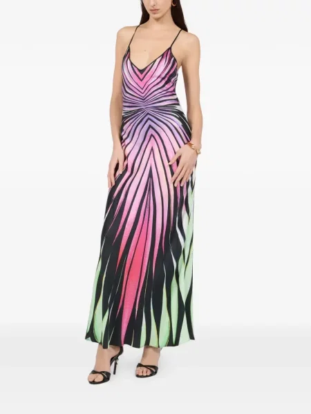 Rochie maxi Roberto Cavalli cu bretele negru