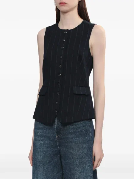 Елек Rag & Bone на райета с принт синьо