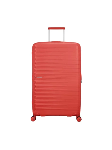 Lniana walizka American Tourister brązowa