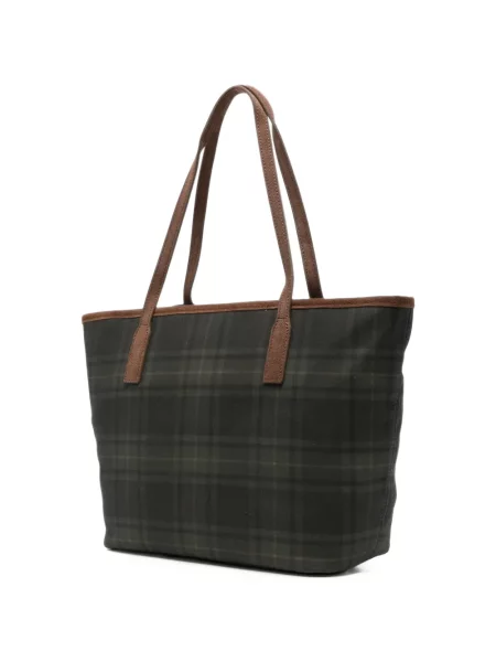 Καρό τσάντα shopper Mc2 Saint Barth με σχέδιο πράσινο