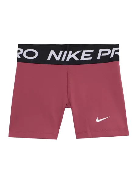 NIKE Sportinės kelnės Pro rausvai raudona / juoda balta