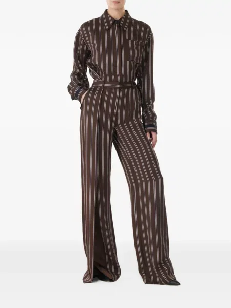 Pantaloni Jason Wu Collection cu dungi maro
