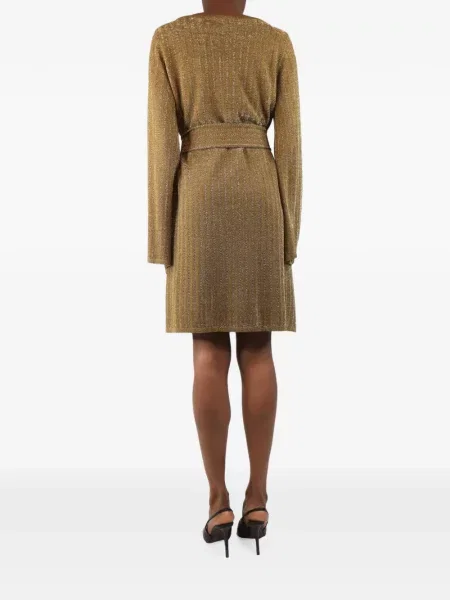 Cu centură rochie mini Vanessa Seward tricotate maro