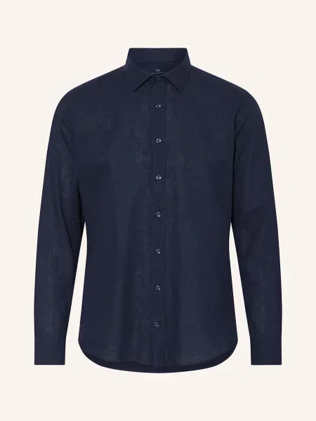Strokesman's Košile Regular Fit S Příměsí Lnu tmavě modrá