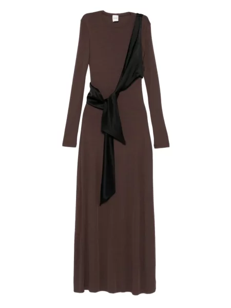 Rochie Nanushka drapată de costum maro