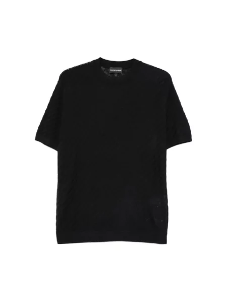Dzianinowy sweter Emporio Armani niebieski