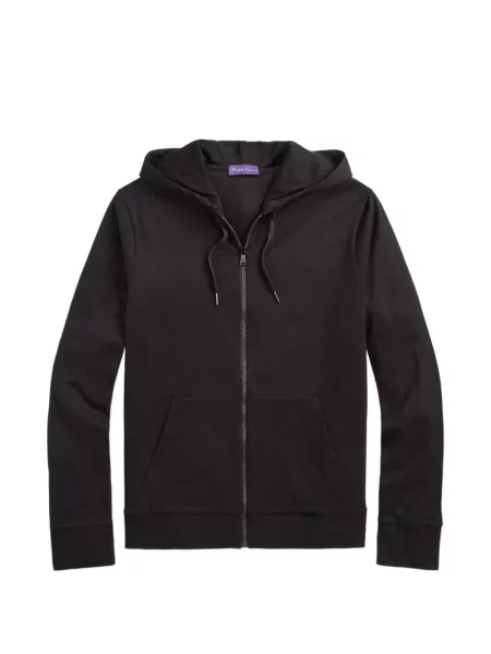 Tricou polo Polo Ralph Lauren cu glugă cu blană cu broderie roșu