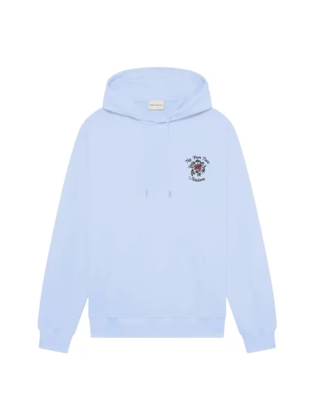 Drôle de Monsieur bluza Hoodie Slogan Rose niebieska