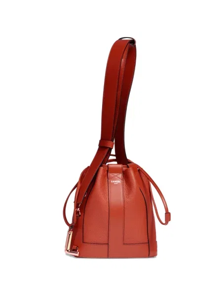 Geantă bucket Lancel din piele portocaliu