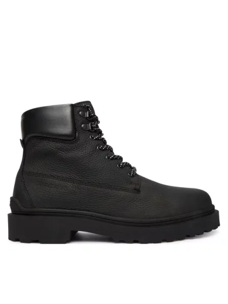 Gležnjarji Tommy Jeans Tjm Lace Up Boot Leather črna