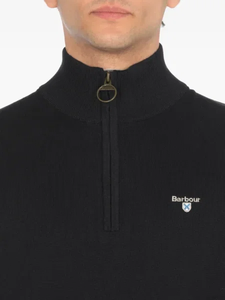Pulover Barbour cu nervuri de jumătate de fermoar albastru