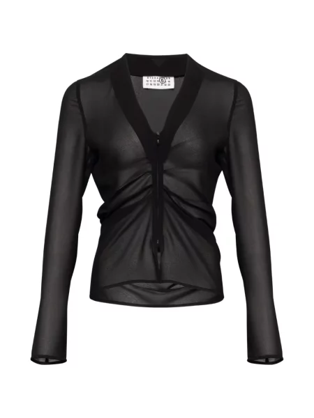 Top Mm6 Maison Margiela din șifon negru