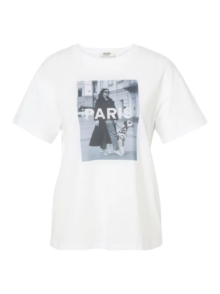 Liu Jo Tricou ECS gri / negru / transparent alb