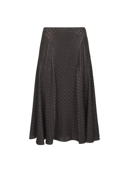 Jedwabna spódnica midi Fendi brązowa