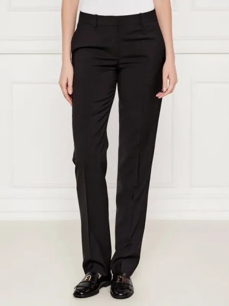 BOSS BLACK de lână pantaloni tameah | slim fit negru