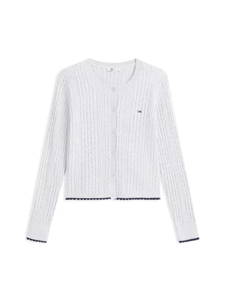 Tommy Jeans Geacă tricotată deschis gri