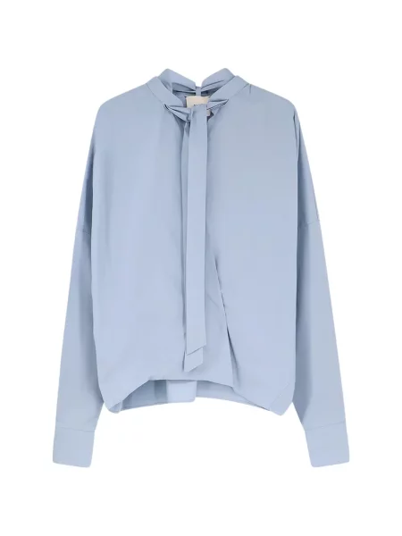 Cămașă Alysi cu funde cu decolteu în V albastru