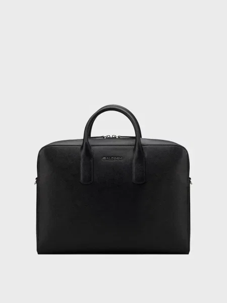 Кожаная сумка для ноутбука Baldinini черная