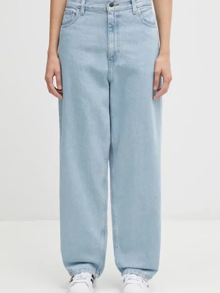 Carhartt WIP jeansy W Brandon Pant high waist niebieskie