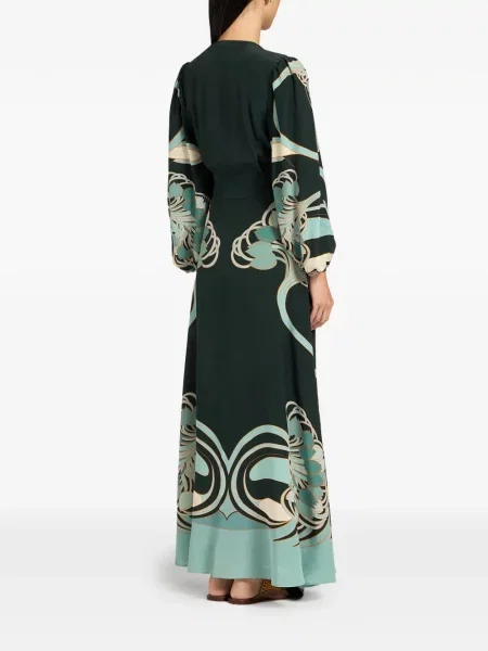 Lung rochie La Doublej din crep verde