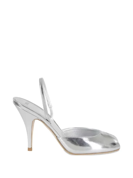 Pantofi cu toc 3juin slingback argintiu
