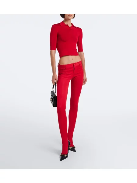 Leggings Gucci din jerseu roșu