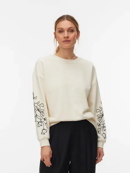 VERO MODA Mikina VMLada / šedobiela čierna