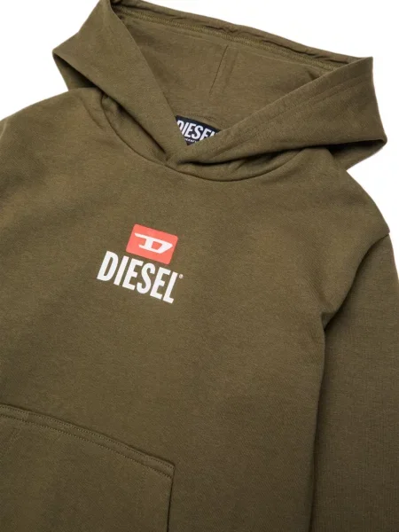 Gyerek kapucnis melegítő felső Diesel zöld