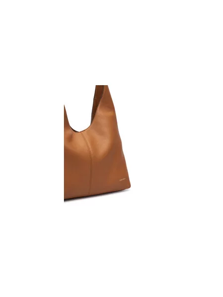 Calvin Klein Ročna torba Slouchy Leather Md Shoulder Bag Zelena rjava
