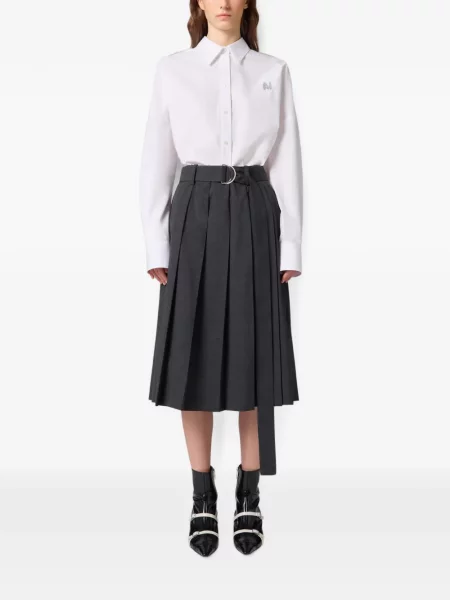 Cu centură fustă midi Msgm gri