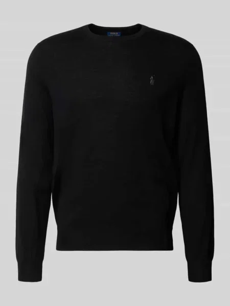 Sweter w kroju regular fit z czystej wełny Polo Ralph Lauren czarny