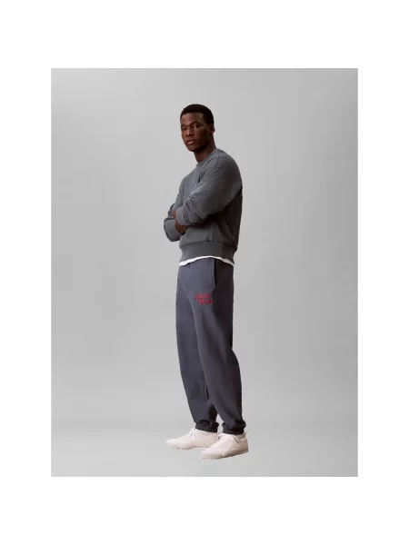 Froté nohavice Calvin Klein Jeans sivá