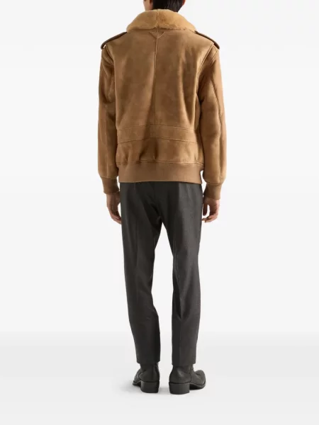 Велурено яке тип бомбър Prada кафяво