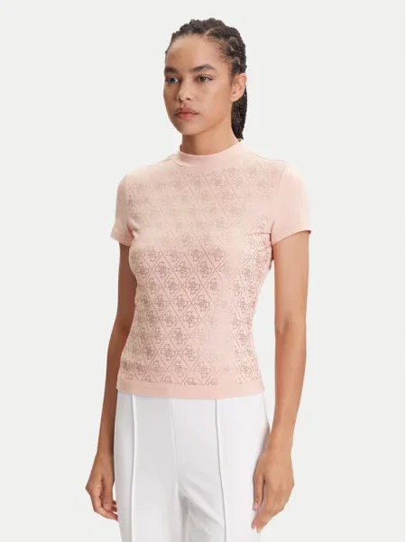 Тениска Guess дамска черно розово
