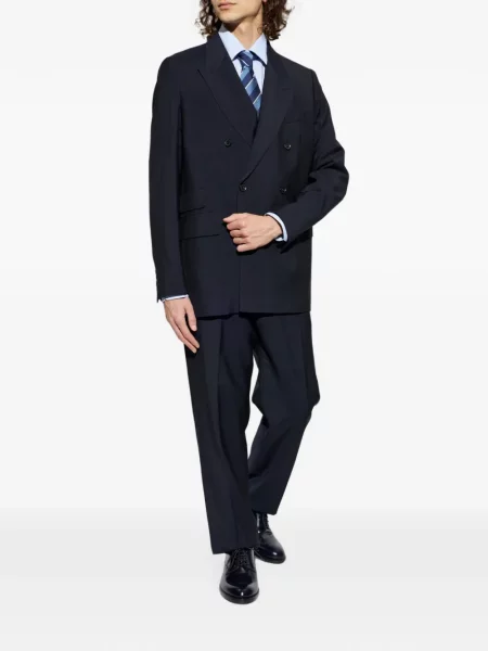 Vlněný dvouřadý oblek Paul Smith modrý