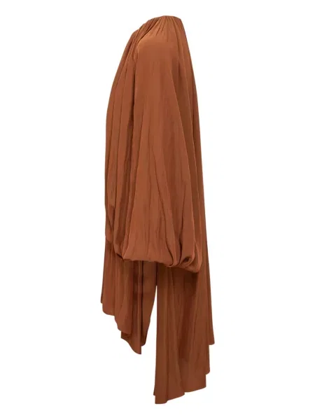 Rochie Lanvin plisată de costum maro