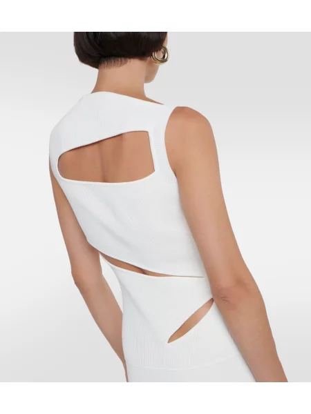 Rochie maxi Christopher Esber tricotate de costum alb