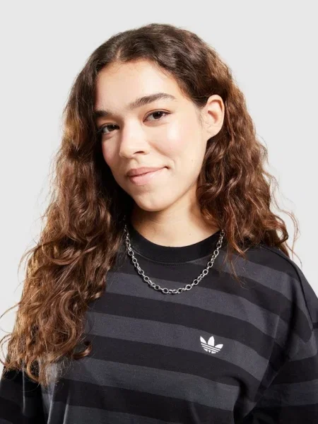 Adidas Tričko Striped Ss Tee černé