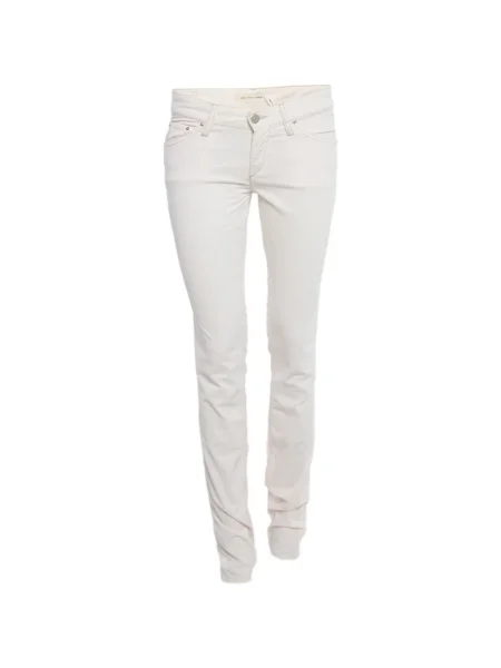 Skinny jeansy skinny Marant Etoile sztruksowe białe