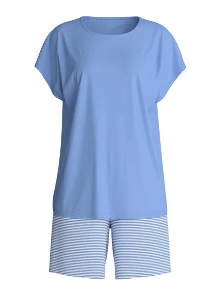 CALIDA Kratke hlače za spanje svetlo modra bela