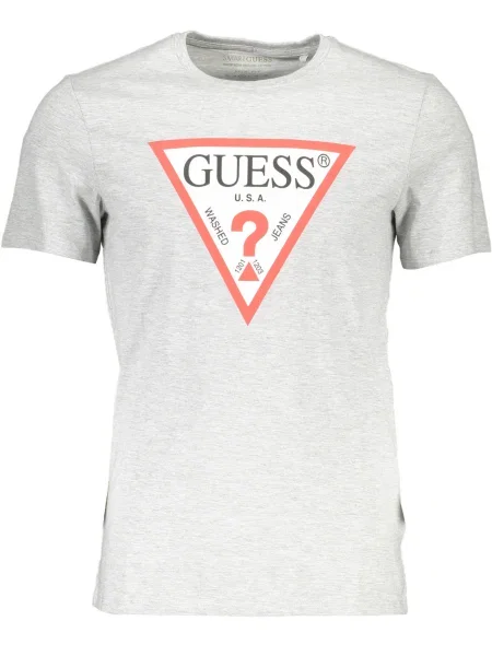 Scurt tricou Guess Jeans cu mâneci scurte gri