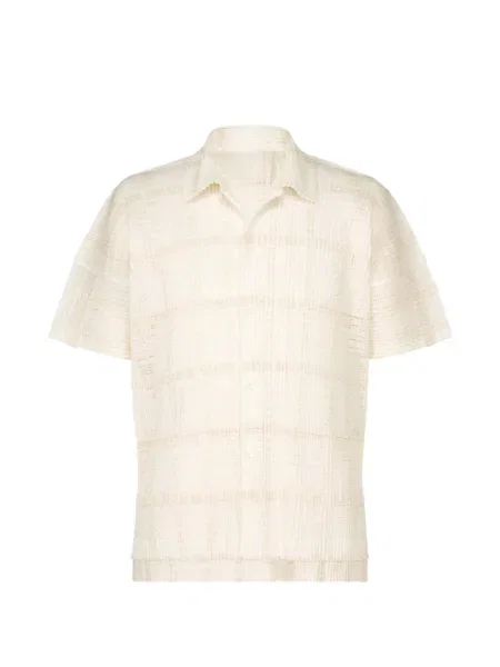 Μικρός πουκάμισο Homme Plissé Issey Miyake με δαντέλα λευκό